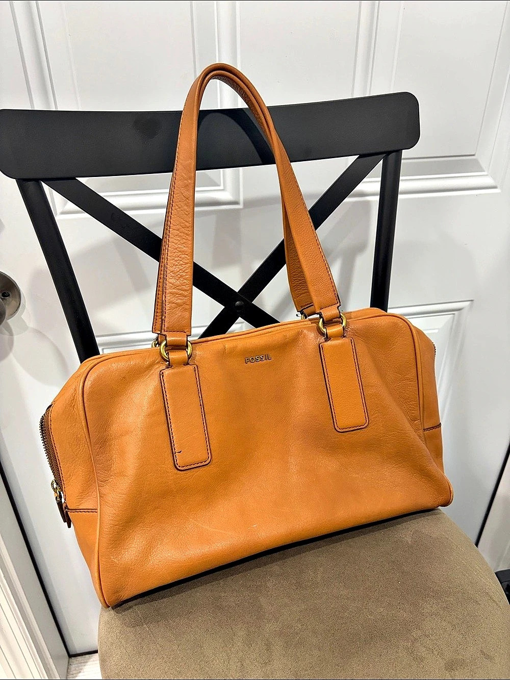 Fossil Tan Leather Shoulder Bag